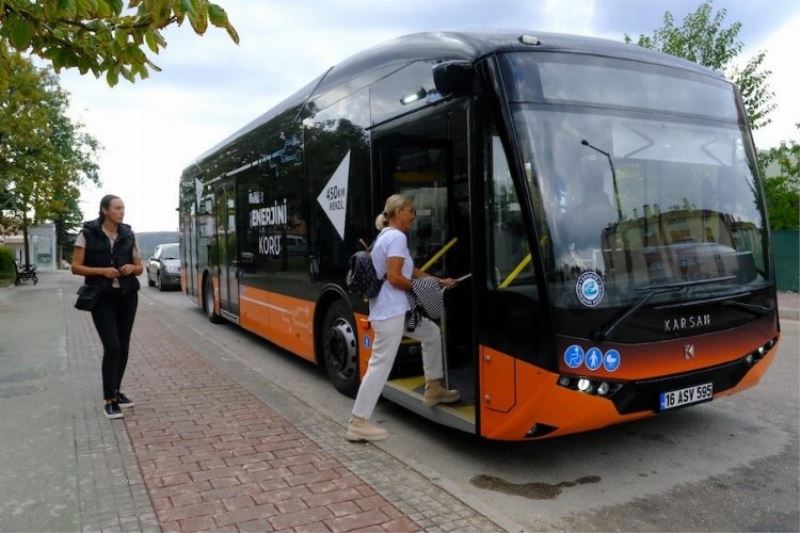 Yüzde yüz elektrikli otobüs test sürüşünde