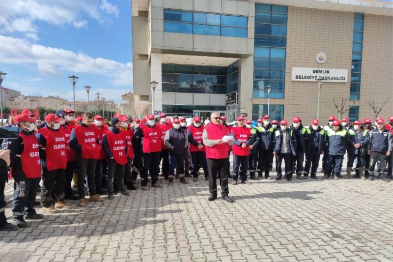 Bursa Gemlik Belediye işçileri eşitlik ve zam istedi