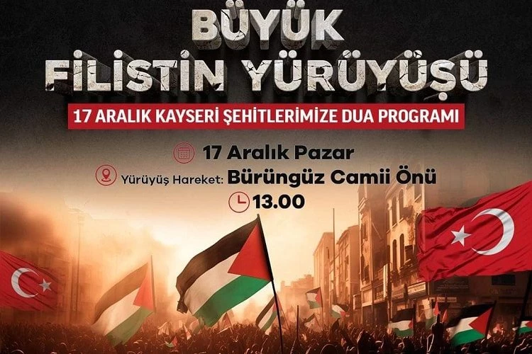 Kayseri Büyük Filistin Yürüyüşü