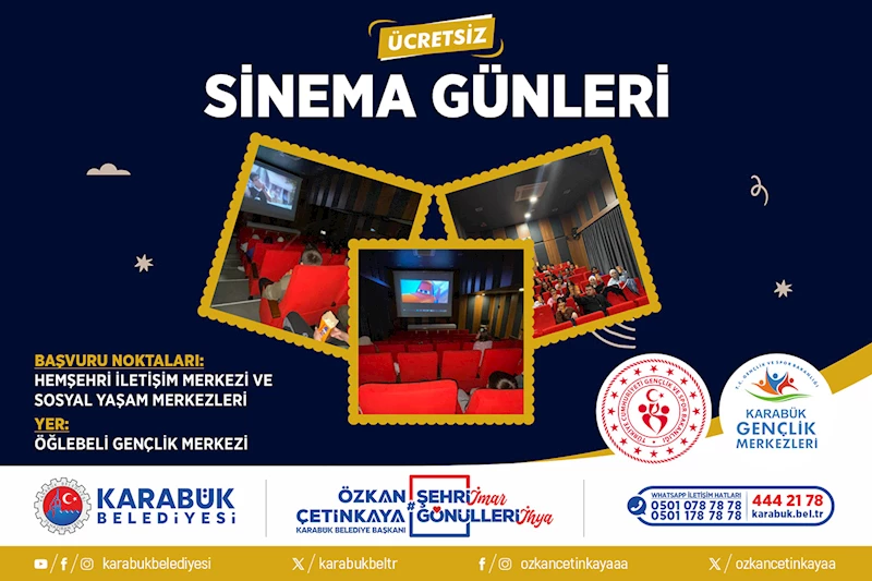 Karabük Belediyesinden Çocuklara ve Gençlere Özel Ücretsiz Sinema Günleri