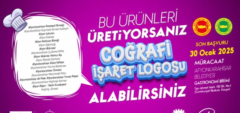 COĞRAFİ İŞARETLİ ÜRÜNLER İÇİN LOGO KULLANIM HAKKI BAŞVURULARI BAŞLADI