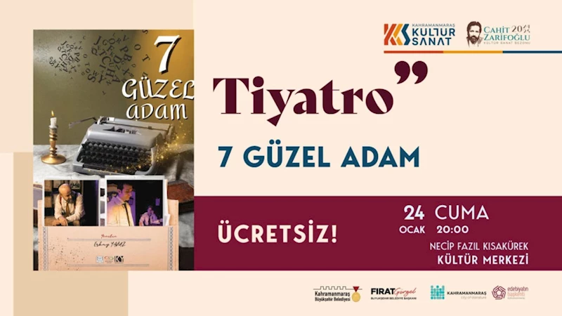 Büyükşehir’den Tiyatroseverlere Özel Gece: “7 Güzel Adam” Sahne Alıyor