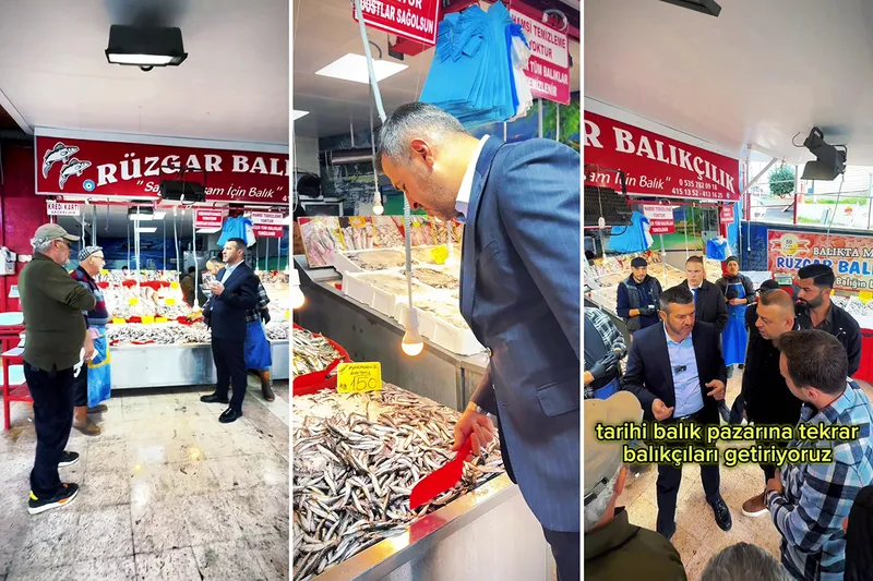 Belediye Başkanı Çetinkaya Balık Pazarı Esnafını Ziyaret Etti