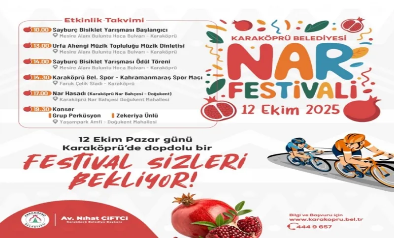 KARAKÖPRÜ’DE NAR FESTİVALİ COŞKUSU BAŞLIYOR