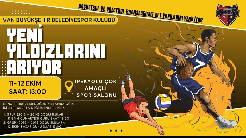 Van Büyükşehir Belediyespor Voleybol ve Basketbolda Yetenek Avında