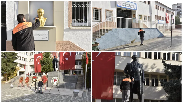 Gümüşhane Belediyesi 10 Kasım Anma Günü Temizlik Çalışması Gerçekleştirdi