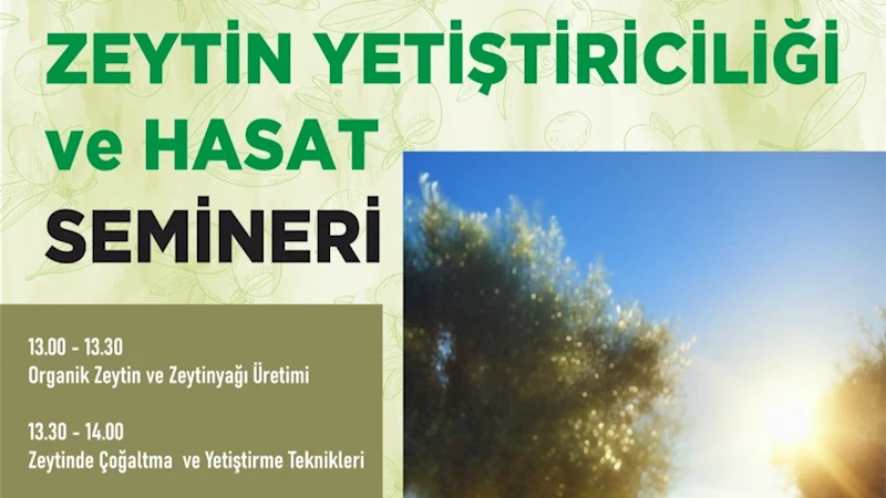 Zeytin Üretimine Bilimsel Dokunuş; Zeytin Yetiştiriciliği Semineri Düzenlenecek