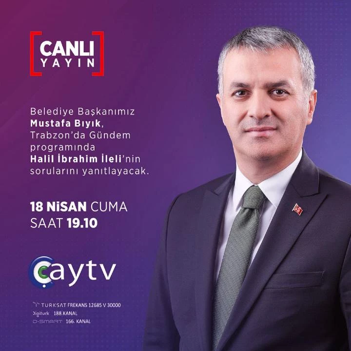 BAŞKANIMIZ BU AKŞAM ÇAY TV CANLI YAYIN KONUĞU OLACAKTIR