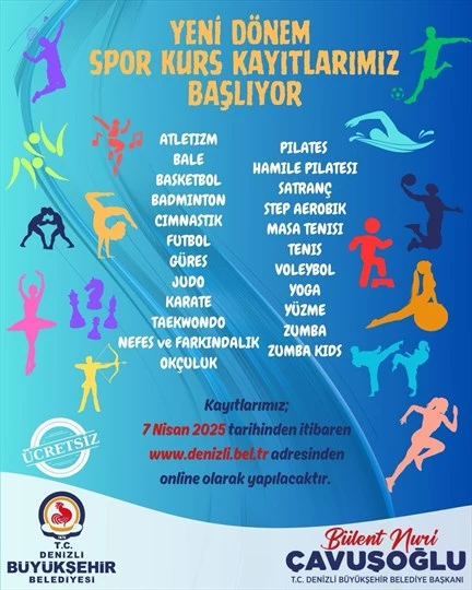 Denizli Büyükşehir’in ücretsiz spor kurs kayıtları başlıyor