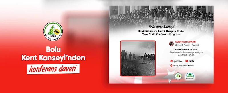 Bolu Kent Konseyi’nden konferans daveti: