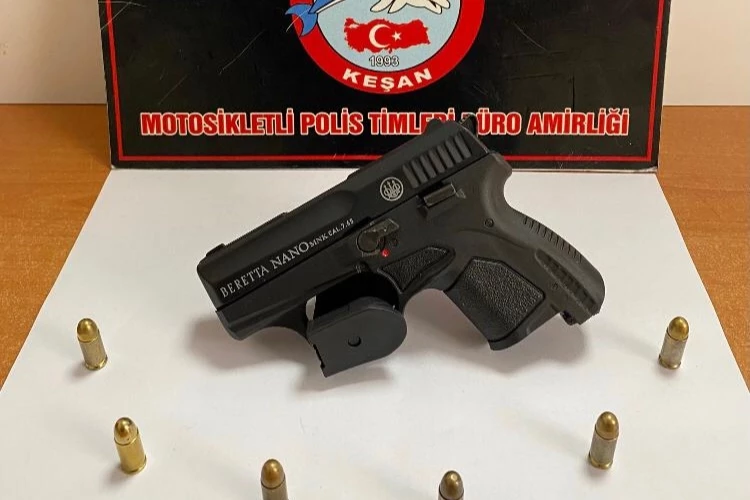 Edirne Keşan’da ruhsatsız silaha 1 gözaltı