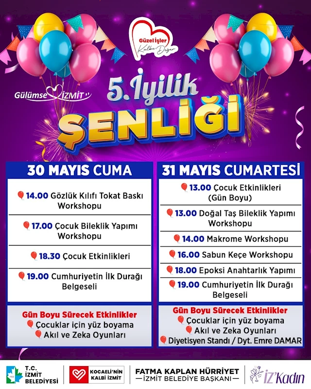 5. İYİLİK ŞENLİĞİ YARIN BAŞLIYOR!