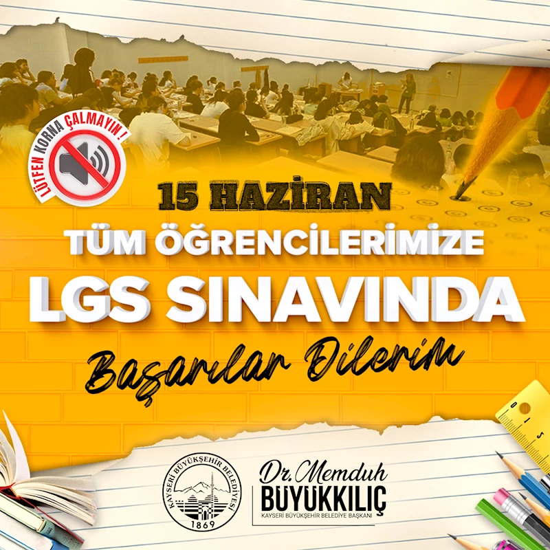Başkan Büyükkılıç’tan LGS Öncesi Moral ve Destek: 631 Öğrenciye Ücretsiz Kurs