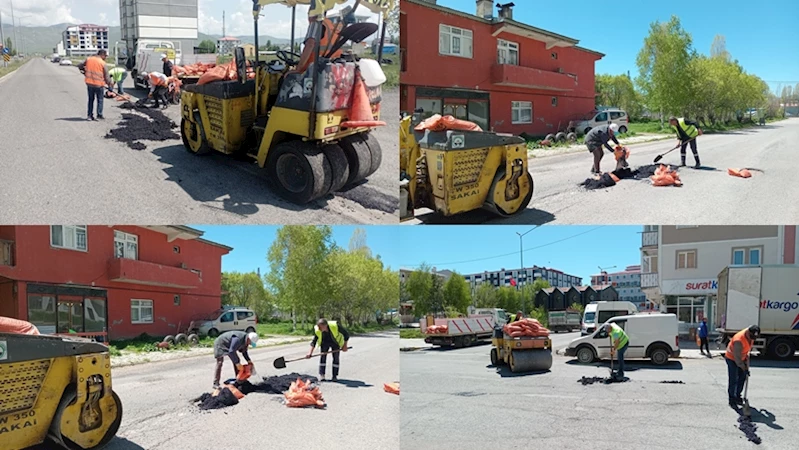 BELEDİYE EKİPLERİ’NİN ASFALT DOLGU ÇALIŞMALARI TÜM HIZIYLA SÜRÜYOR