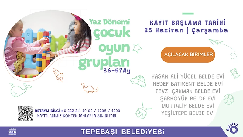 OYUN GRUPLARI İÇİN KAYITLAR BAŞLIYOR
