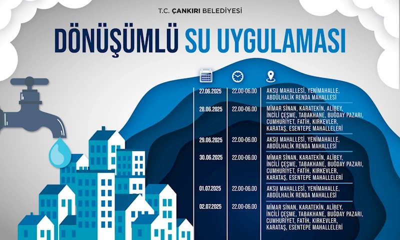 ÇANKIRI BELEDİYESİNDEN SU İLE İLGİLİ AÇIKLAMA