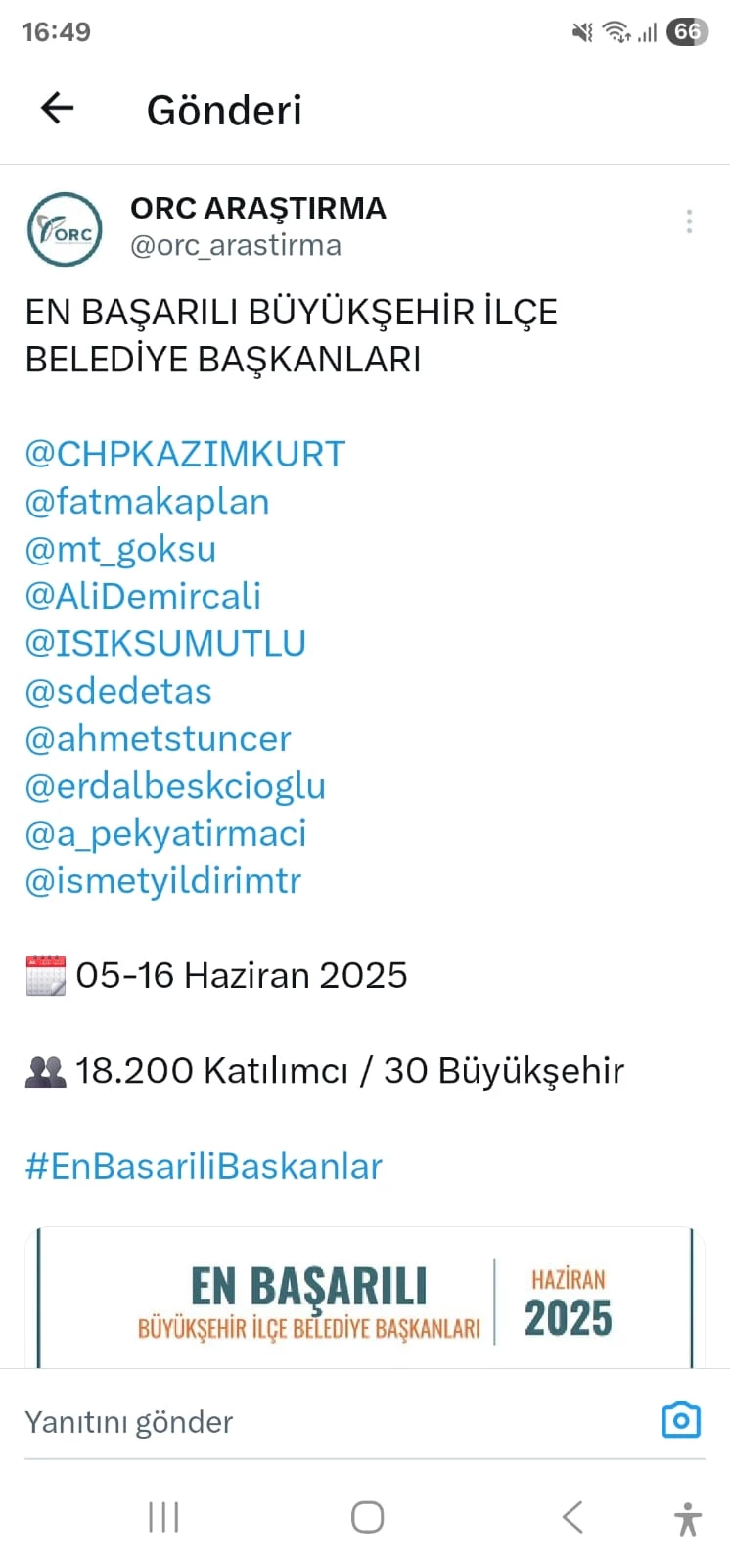 FATMA BAŞKAN GELENEĞİ BOZMADI; ANKETLERDE YİNE ÜST SIRALARDA