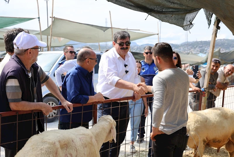 BAŞKAN YILDIZ KURBAN SATIŞ ALANINI ZİYARET ETTİ