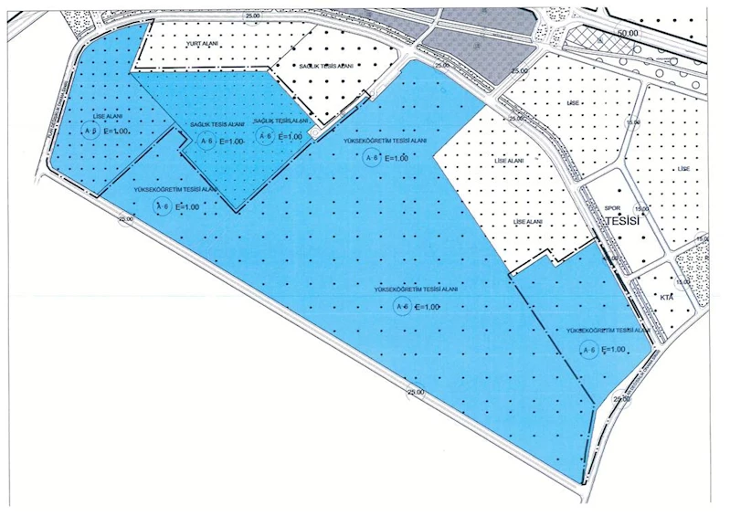 İlçemiz Yenimahalle 2048 ada 2 parsel ve 2049 ada 2 ve 3 parsellerde ‘Üniversite Alanı, Sağlık Tesis Alanı ve Lise Alanı’ amaçlı Uygulama İmar Planı değişikliği
