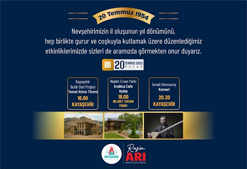 Nevşehir’in 71. Yıl Dönümü Çeşitli Etkinlik ve Açılışlarla Kutlanacak
