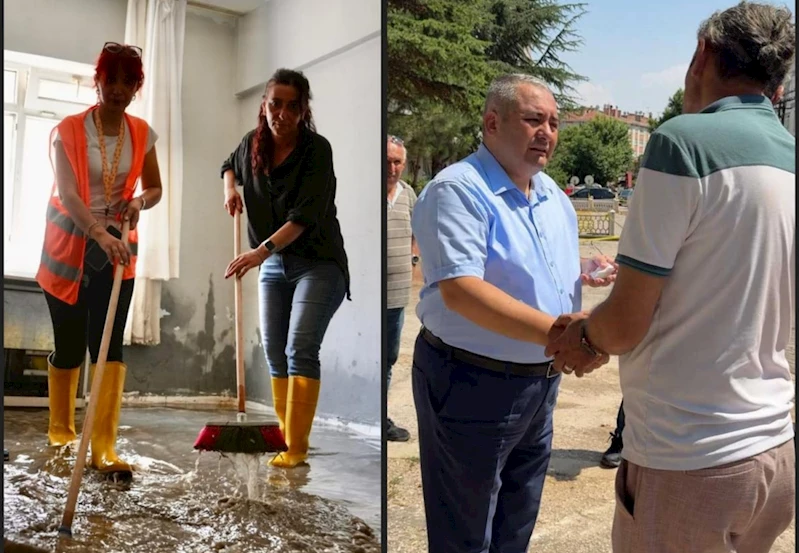 Başkan Özarslan sel mağdurlarını yalnız bırakmadı