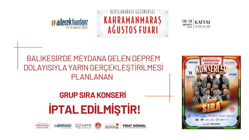 Grup Sıra Konseri, Balıkesir Depremi Dolayısıyla İptal Edildi!