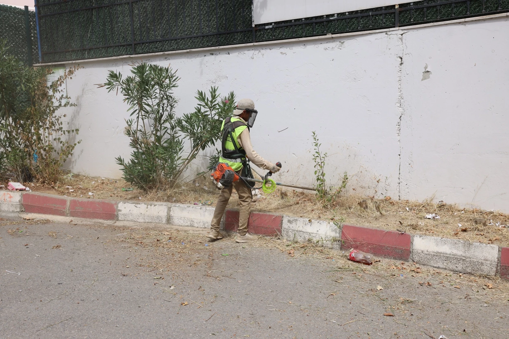 Kocaeli okul bahçelerinde otlar biçiliyor