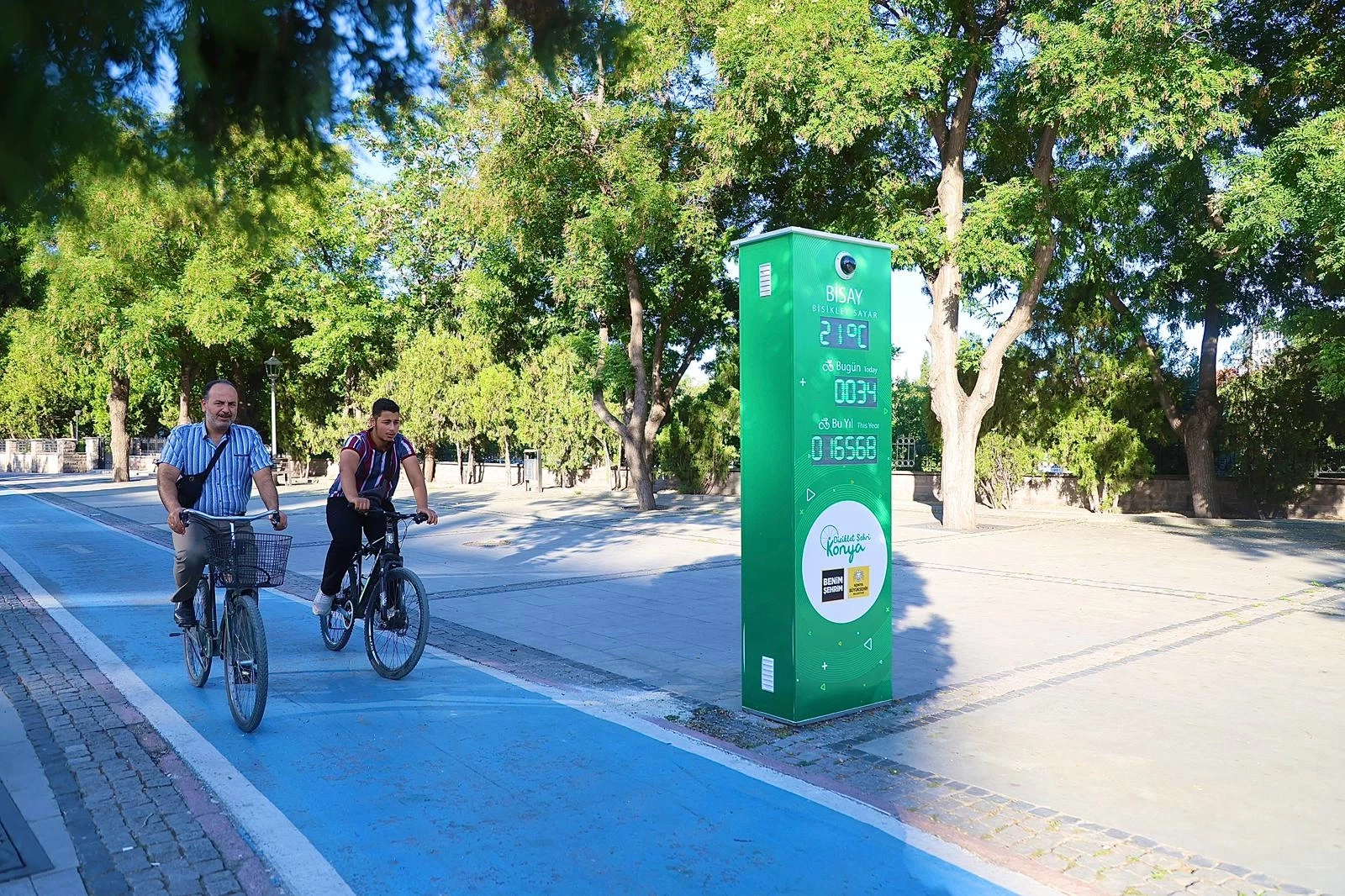 Konya Büyükşehir’in yapay zeka destekli bisiklet sayaçları devrede