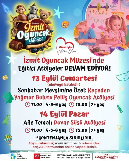 İZMİT OYUNCAK MÜZESİ’NDE ÇOCUKLARA ÖZEL SONBAHAR ATÖLYELERİ BAŞLIYOR