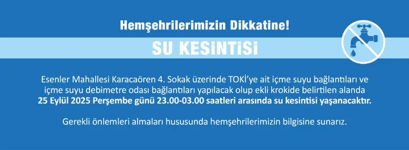 Su Kesintisi Duyurusu